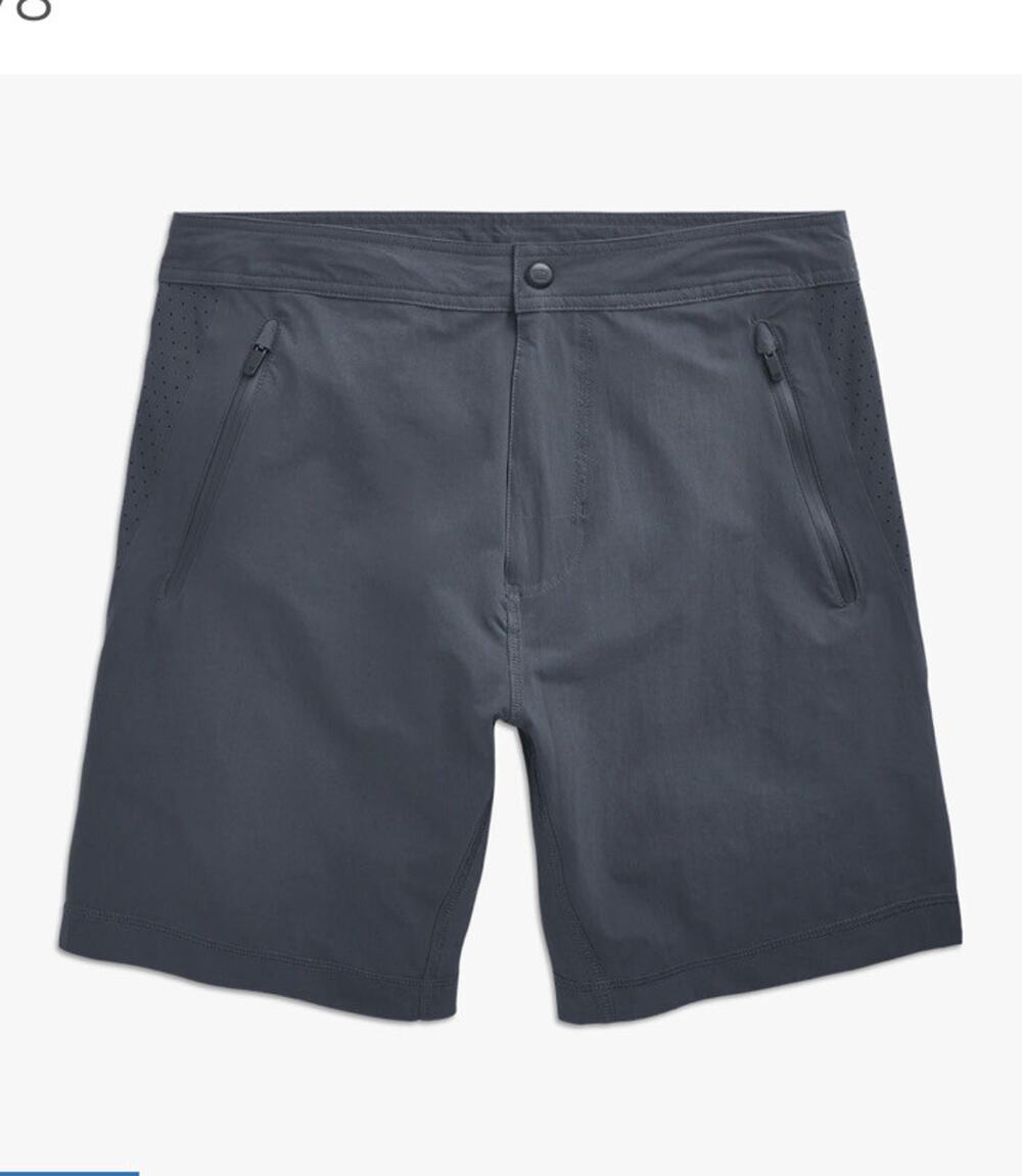Mack Weldon Mens 4 Way Active Shorts Navy Blue Nylon Stretch Casual Sz XL Nwot
